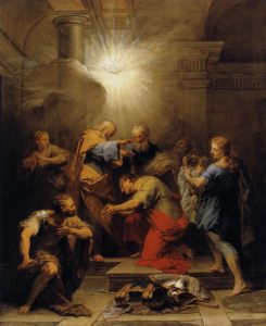 聖パウロの視力を回復させるアナニア（ジャン・レストゥー2世画）